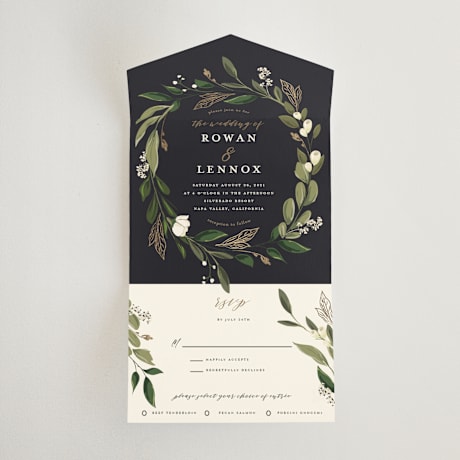 All-in-One Foil-Pressed Wedding Invitations