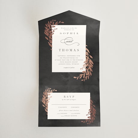 All-in-One Foil-Pressed Wedding Invitations