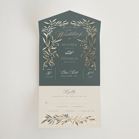 All-in-One Foil-Pressed Wedding Invitations