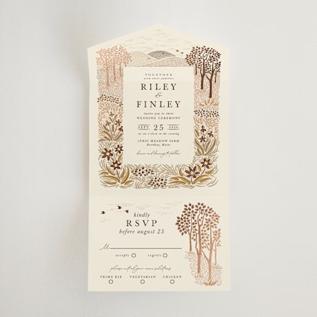 All-in-One Foil-Pressed Wedding Invitations