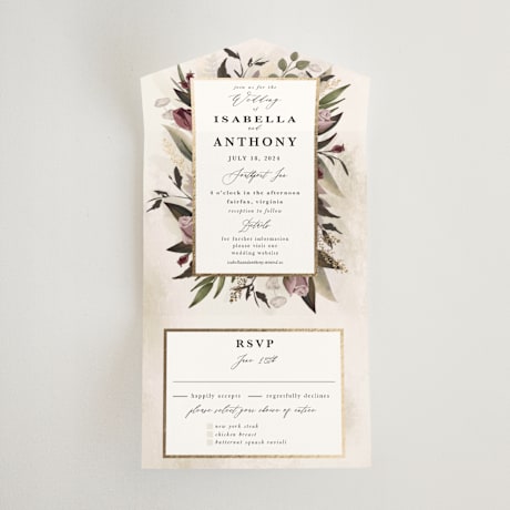 All-in-One Foil-Pressed Wedding Invitations
