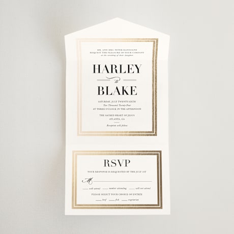 All-in-One Foil-Pressed Wedding Invitations