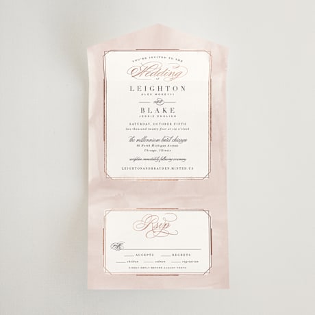 All-in-One Foil-Pressed Wedding Invitations