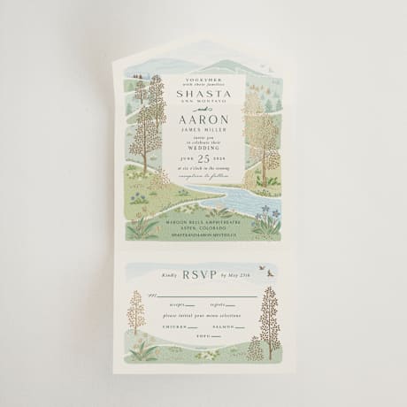 All-in-One Foil-Pressed Wedding Invitations