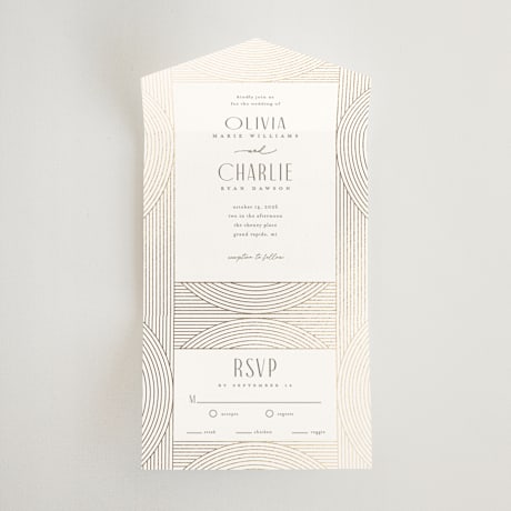 All-in-One Foil-Pressed Wedding Invitations