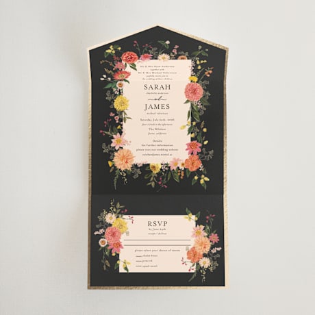 All-in-One Foil-Pressed Wedding Invitations