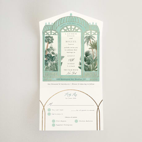 All-in-One Foil-Pressed Wedding Invitations