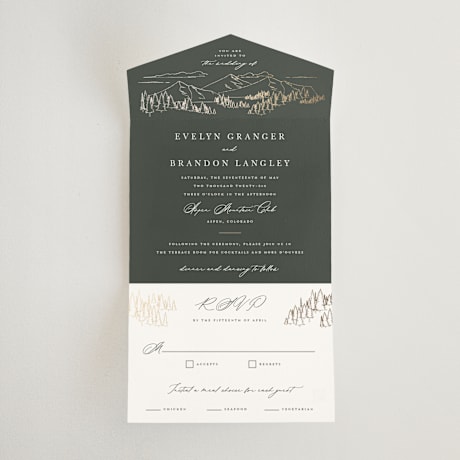 All-in-One Foil-Pressed Wedding Invitations