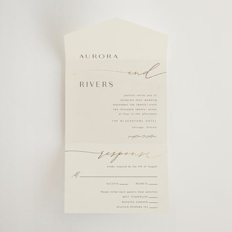 All-in-One Foil-Pressed Wedding Invitations