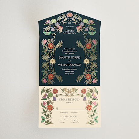 All-in-One Foil-Pressed Wedding Invitations