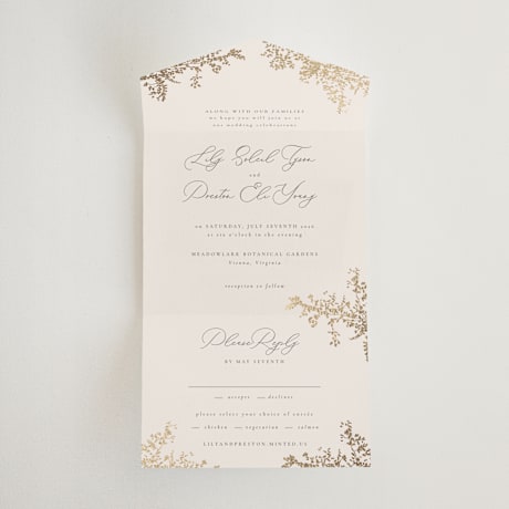 All-in-One Foil-Pressed Wedding Invitations