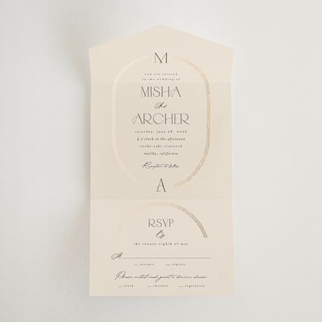 All-in-One Foil-Pressed Wedding Invitations