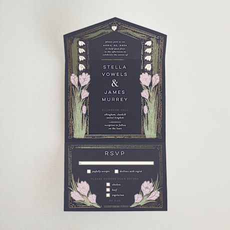 All-in-One Foil-Pressed Wedding Invitations