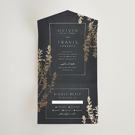 All-in-One Foil-Pressed Wedding Invitations