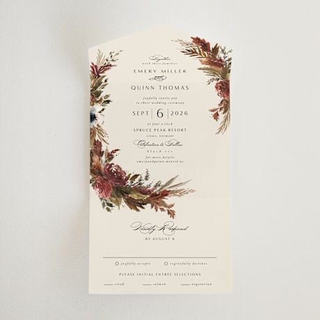 All-in-One Foil-Pressed Wedding Invitations