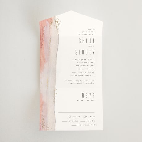 All-in-One Foil-Pressed Wedding Invitations