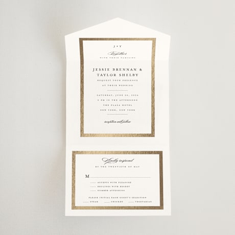 All-in-One Foil-Pressed Wedding Invitations