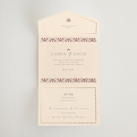 All-in-One Foil-Pressed Wedding Invitations
