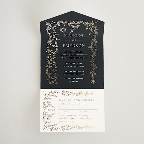 All-in-One Foil-Pressed Wedding Invitations