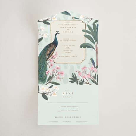 All-in-One Foil-Pressed Wedding Invitations