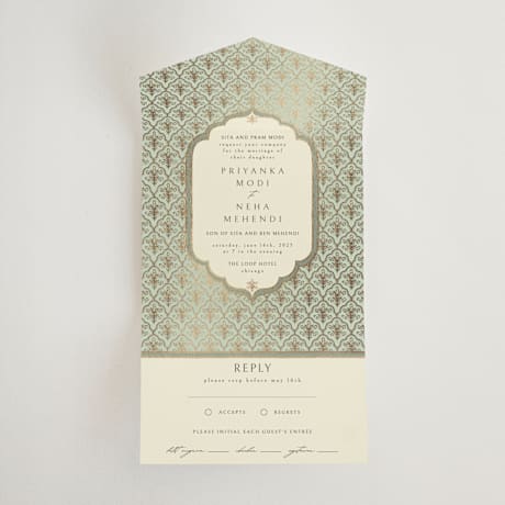 All-in-One Foil-Pressed Wedding Invitations