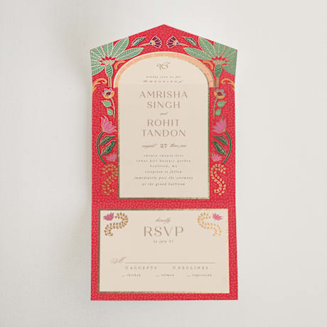All-in-One Foil-Pressed Wedding Invitations