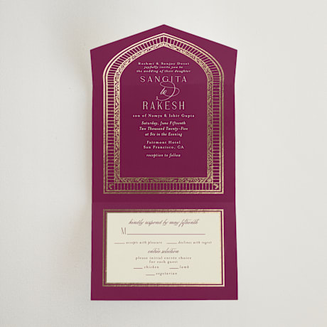 All-in-One Foil-Pressed Wedding Invitations