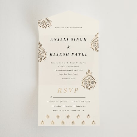 All-in-One Foil-Pressed Wedding Invitations
