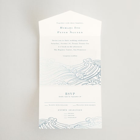 All-in-One Foil-Pressed Wedding Invitations