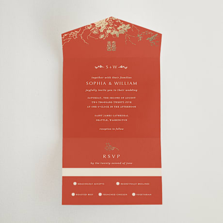 All-in-One Foil-Pressed Wedding Invitations