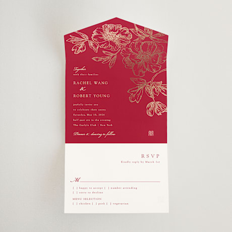 All-in-One Foil-Pressed Wedding Invitations