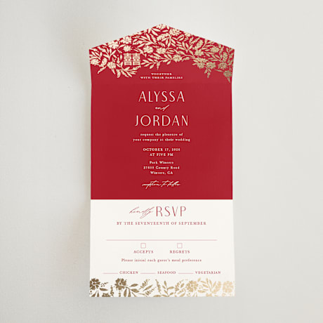All-in-One Foil-Pressed Wedding Invitations