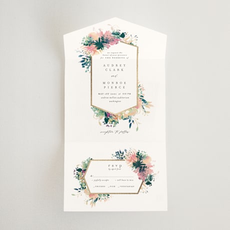 All-in-One Foil-Pressed Wedding Invitations
