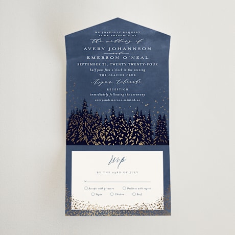 All-in-One Foil-Pressed Wedding Invitations
