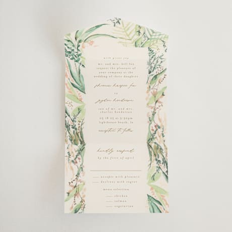 All-in-One Foil-Pressed Wedding Invitations