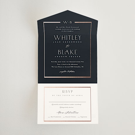All-in-One Foil-Pressed Wedding Invitations