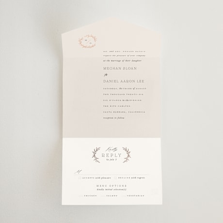 All-in-One Foil-Pressed Wedding Invitations