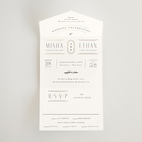 All-in-One Foil-Pressed Wedding Invitations