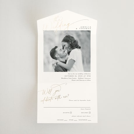 All-in-One Foil-Pressed Wedding Invitations