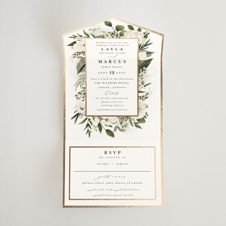 All-in-One Foil-Pressed Wedding Invitations