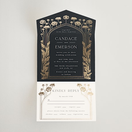 All-in-One Foil-Pressed Wedding Invitations