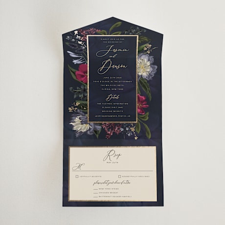 All-in-One Foil-Pressed Wedding Invitations