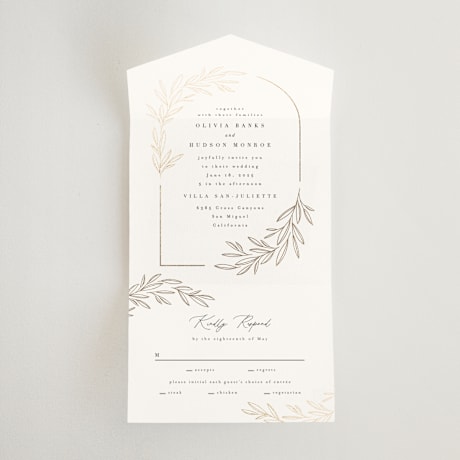 All-in-One Foil-Pressed Wedding Invitations