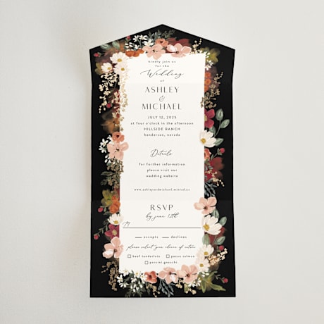 All-in-One Foil-Pressed Wedding Invitations