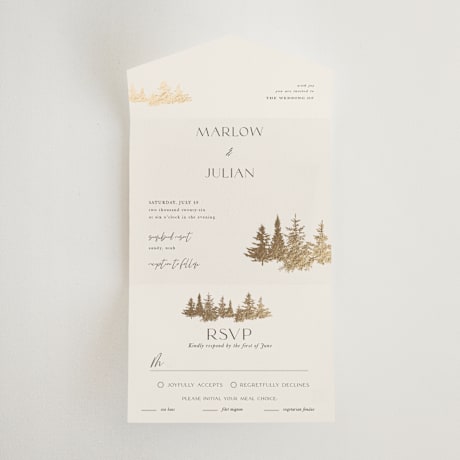 All-in-One Foil-Pressed Wedding Invitations