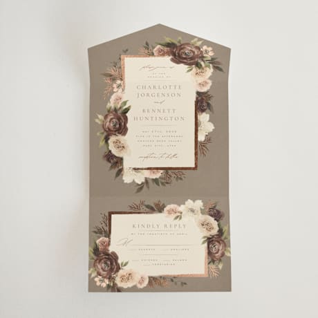 All-in-One Foil-Pressed Wedding Invitations