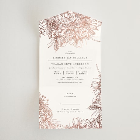 All-in-One Foil-Pressed Wedding Invitations