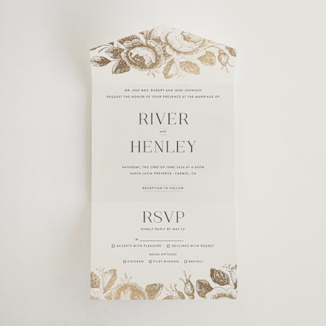All-in-One Foil-Pressed Wedding Invitations
