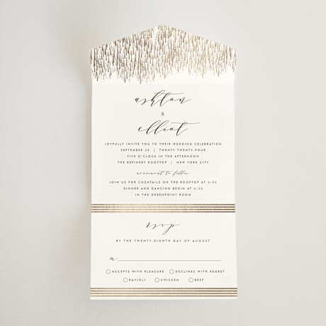 All-in-One Foil-Pressed Wedding Invitations