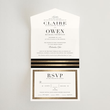 All-in-One Foil-Pressed Wedding Invitations